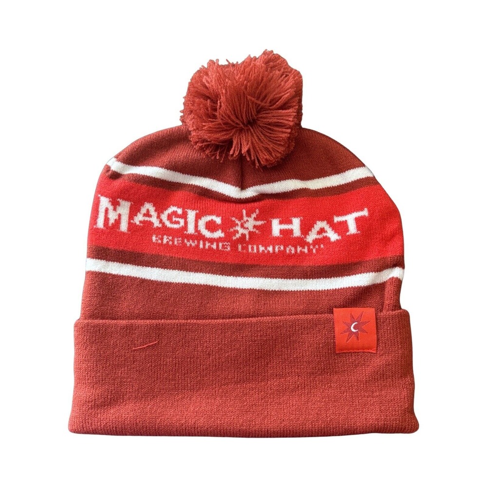 Magic Hat Brewing Company Hat‎ Unisex One Size Beer Orange Pom Beanie Cap Winter